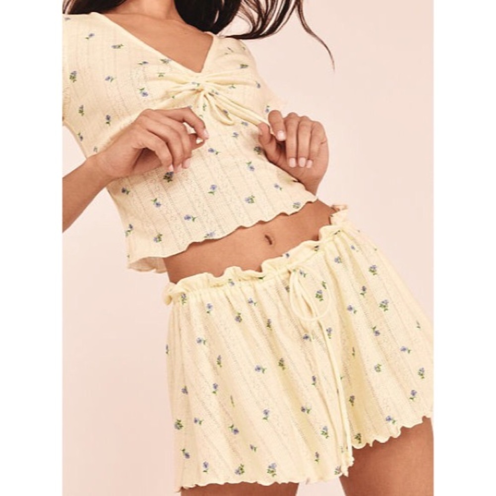 For Love & Lemons Yellow Pajama Set